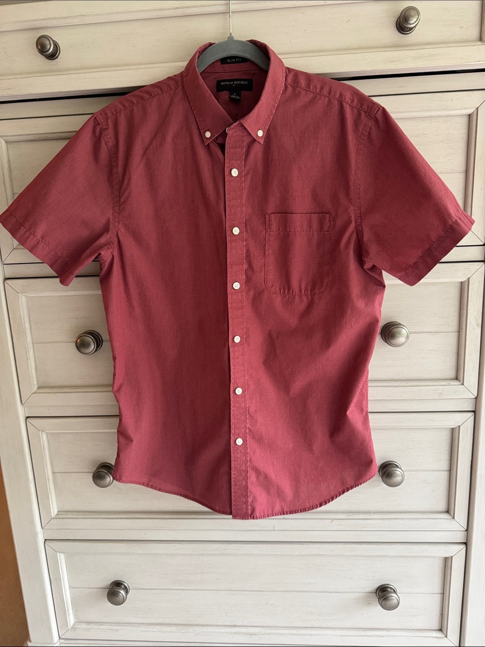Men’s Banana Republic Short-Sleeve Button-Down Shirt SZ Large, Slim Fit
